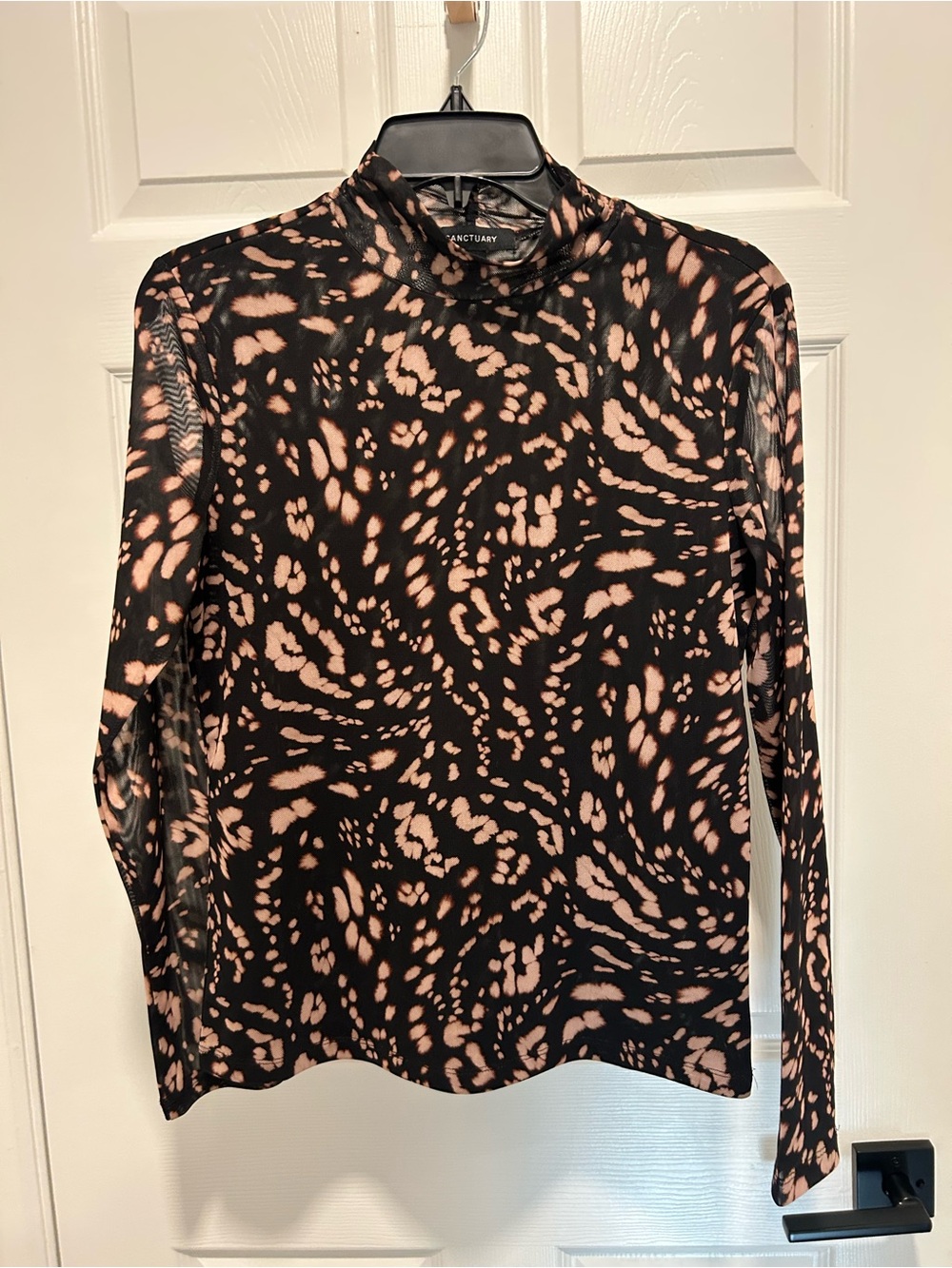 Sanctuary Women's Long Sleeve Mesh Mock Shirt